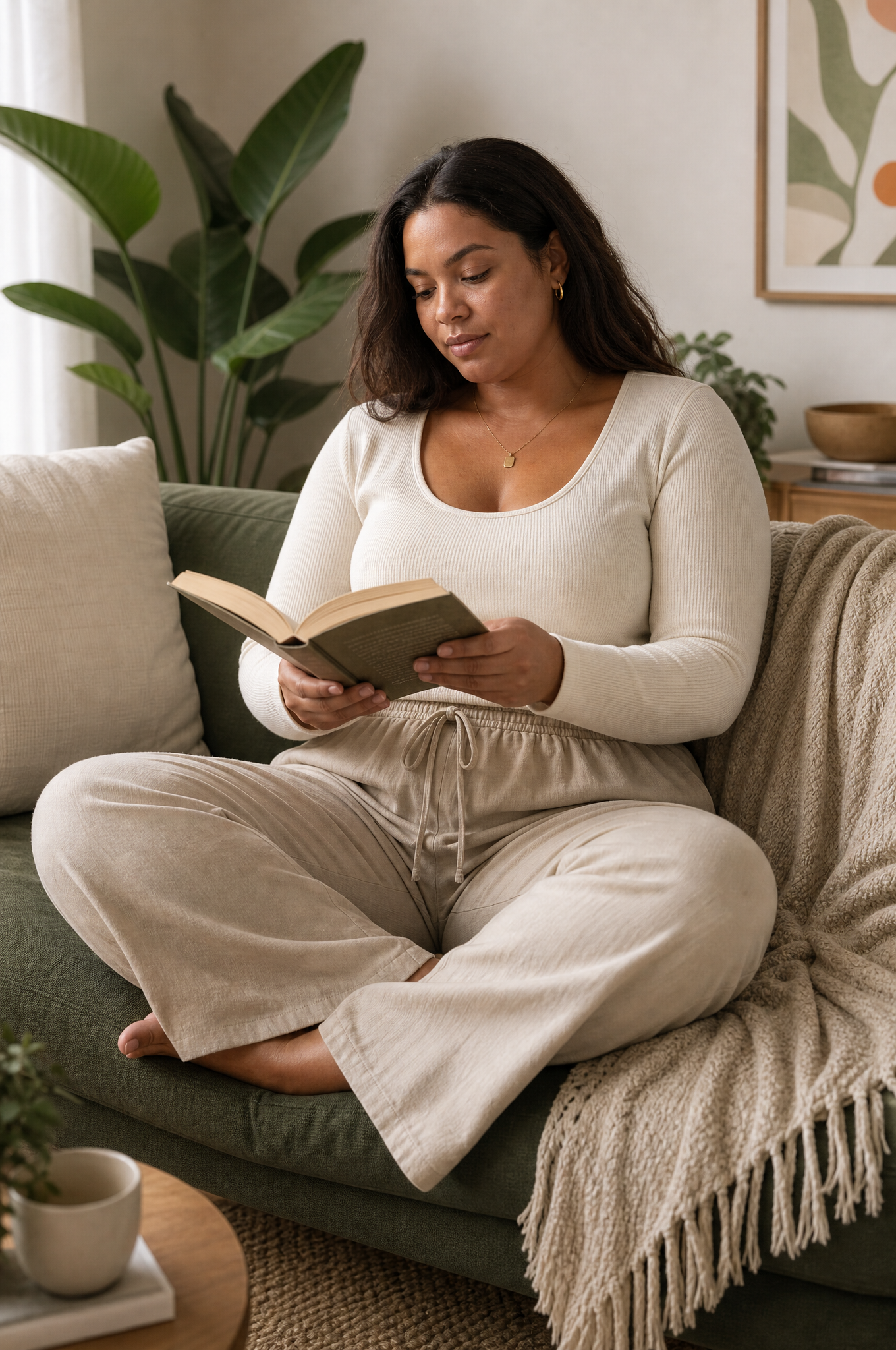 The Everyday Adjustable Pant — Knit (Apricot)